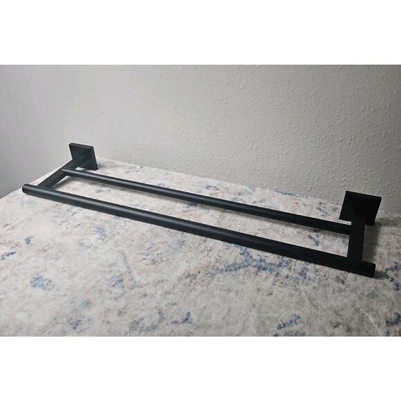 KOKOSIRI Bath Towel Rack with Double Towel Bars Bathroom Towel Shelf 24 Inches - Picture 1 of 5